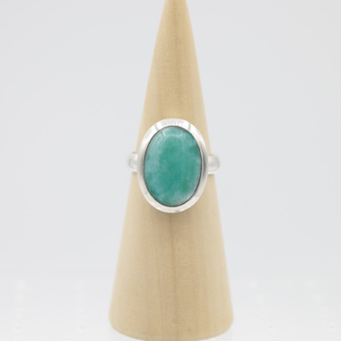 Ring zilver RAJ01 Amazoniet Mt. 8/57