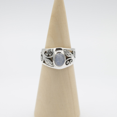 Ring zilver Mt. 8/57 Maansteen HAS08