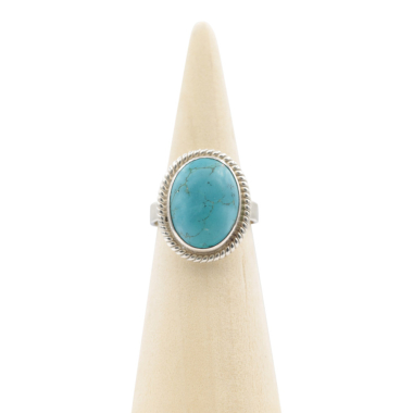Ring zilver Mt. 7/55 Turquoise Verstelbaar RAJ2
