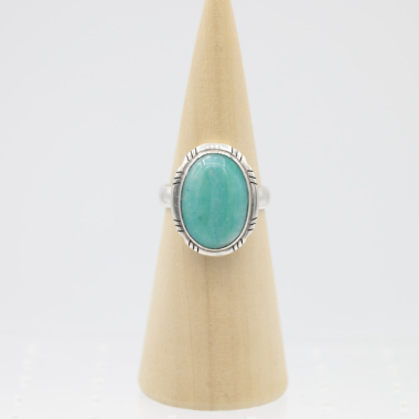 Ring zilver Mt. 9/60 Amazoniet RAJ7