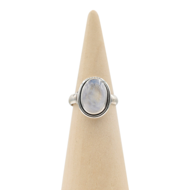 Ring zilver Mt. 8/57 Maansteen RAJ8a