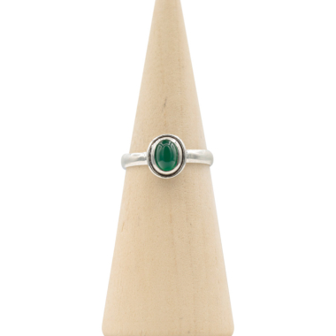 Ring zilver Mt. 7/55 Groene Onyx HAS230