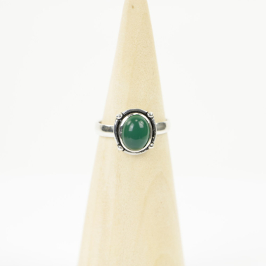 Ring zilver Mt. 6/52 Groene Onyx HAS201