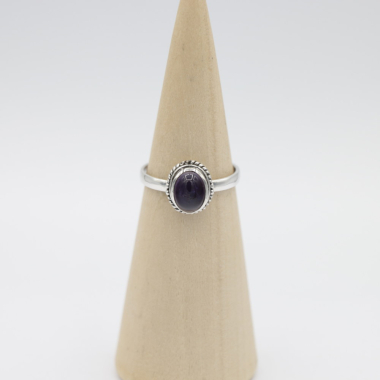 Ring zilver Mt. 10/62 Granaat HAS184