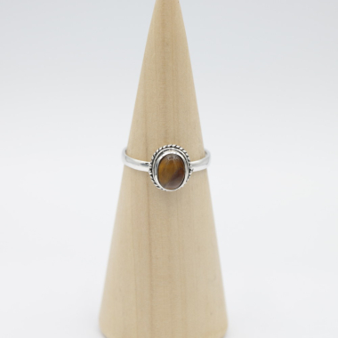 Ring zilver Mt. 7/55 Tijgeroog HAS184