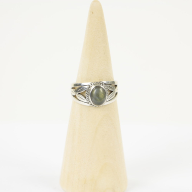 Ring zilver Mt. 6/52 Labradoriet HAS149