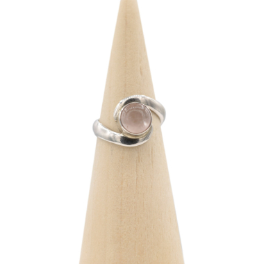 Ring zilver Mt. 6/52 Rozenkwarts MQS20