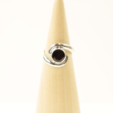 Ring zilver Mt. 6/52 Zwarte Onyx MQS20