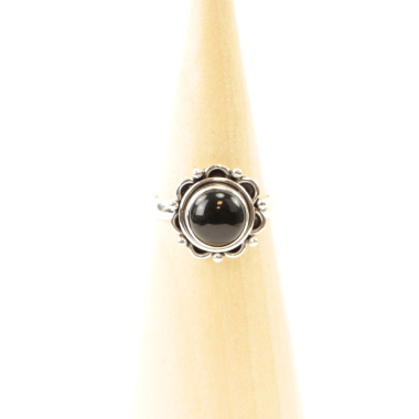 Ring Silber Mt. 7/55 Schwarzer Onyx MN16