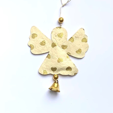 Single Engeltjes, hartjes print, Goud, Set 5x