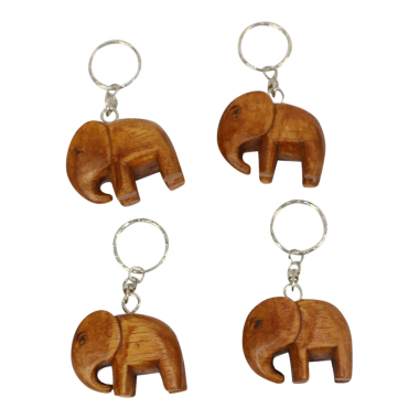 Sleutelhanger hout olifant naturel