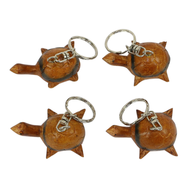 Sleutelhanger hout schildpad naturel