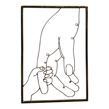 Wanddecoratie metaal vinger vasthouden