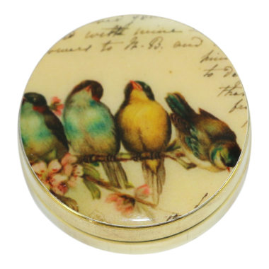 Pillbox brass birds 4