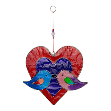 Ornament-Harzherz mit Vögeln