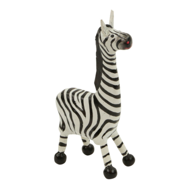 Beeld hout zebra dunne beentjes