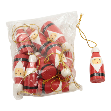 Ornament hout kerst kerstman set10