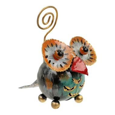 Cardholder metal owl big eyes black