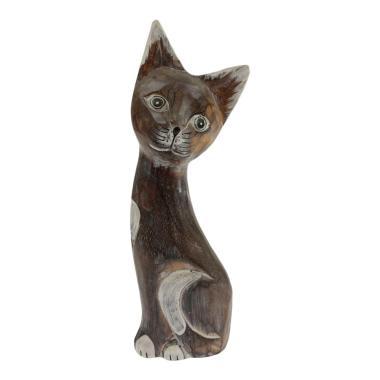 Holzkatze schwarz gewaschen M