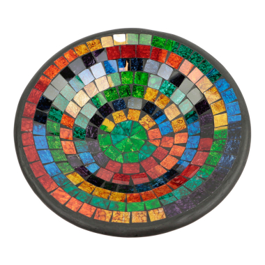 Schaal terracotta mozaiek regenboog L