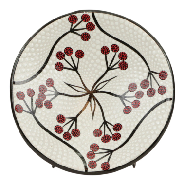 Bowl terracotta dots blossom S