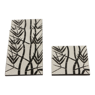 Onderzetter bamboe stippen set4