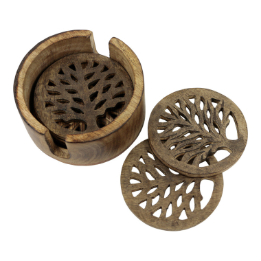 Coaster wood mango tree set6