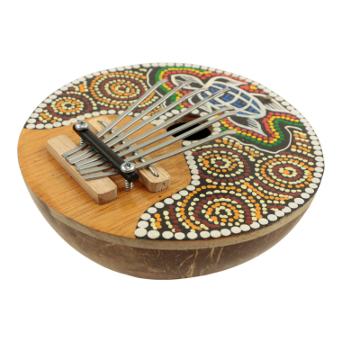 Karimba coconut hand painted turtle yellow