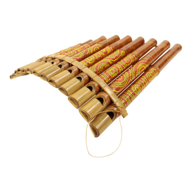 Pan pipe bamboo hand painted semicircles