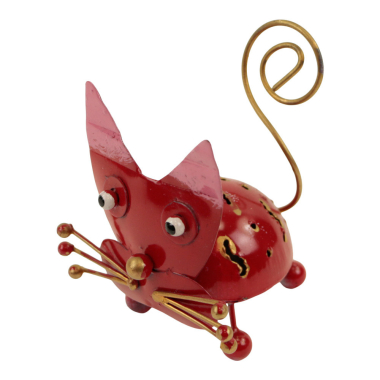 Metallkartenhalter Katze rosa