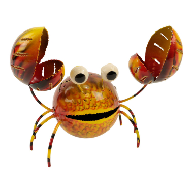 Tea light holder metal crab yellow