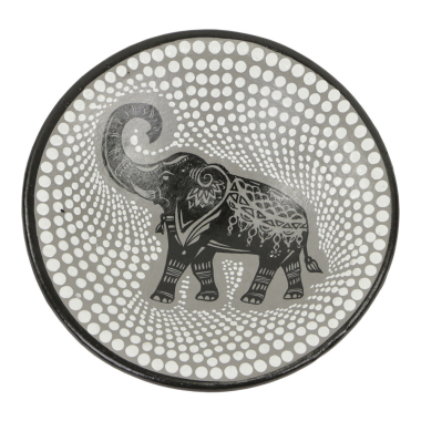 Bowl terracotta dots elephant S
