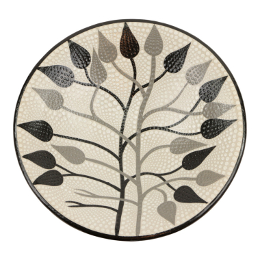 Bowl terracotta dots bush black L