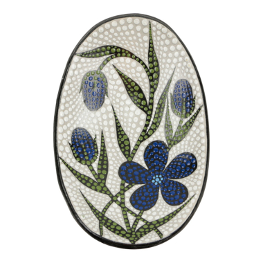 Schale Orchidee Punkte oval blau S