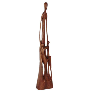 Beeld hout familie houden elkaar vast