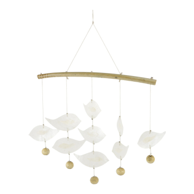 Mobile Capiz-Vögel mit Perlen