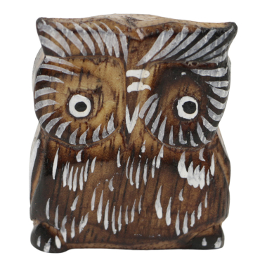 Beeld hout uil naturel kleuren assorti