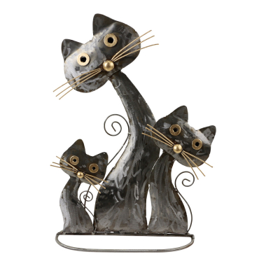 Beeld metaal kat drievoudige grinder S