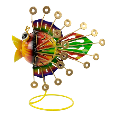 Bild Metallfisch mit orangefarbenen Kreisen