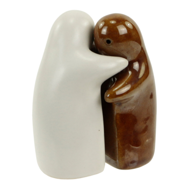 Peper en zoutstel keramiek terracotta mensen