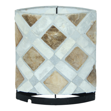 Lamp shell checks white copper incl. fitting