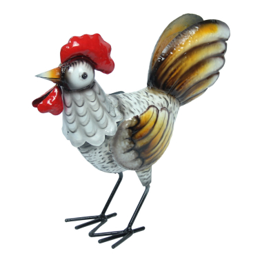 Statue metal rooster white