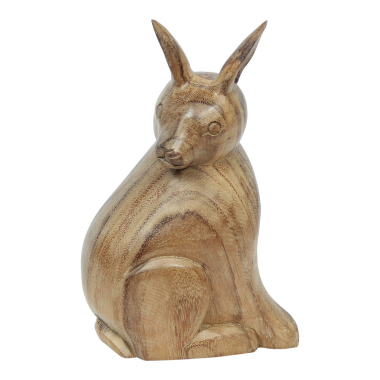 Statue wood rabbit standing