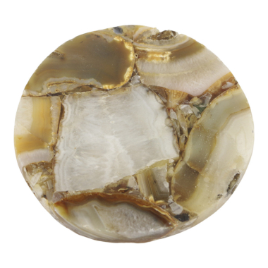 Coaster agate round gold