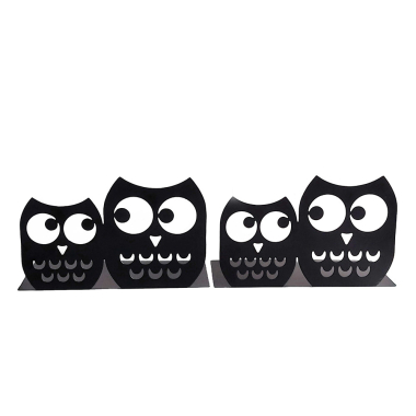 Boekensteun metaal uilen kijken naar elkaar