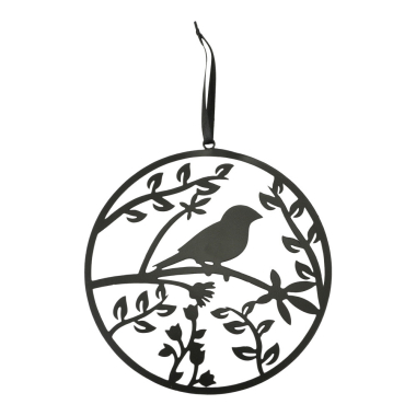 Ornament metal bird on branch M