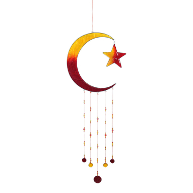 Mobile resin moon red/orange