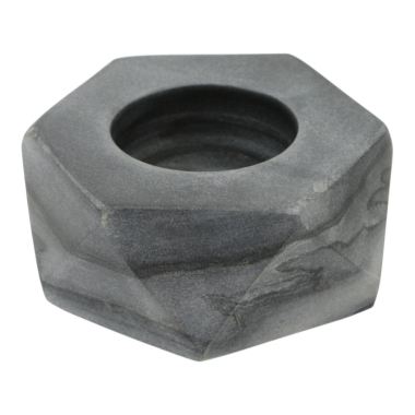 Waxinelichthouder marmer grijs