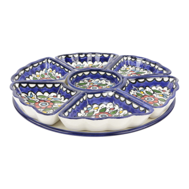 Serveerschaal keramiek zeven schaal floral