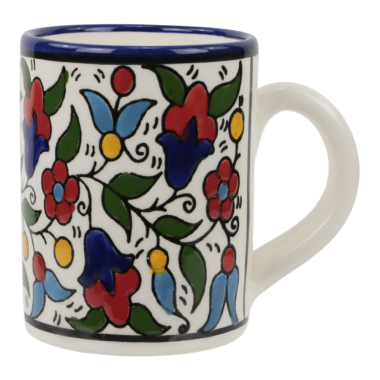 Mok keramiek floral meerkleurig L